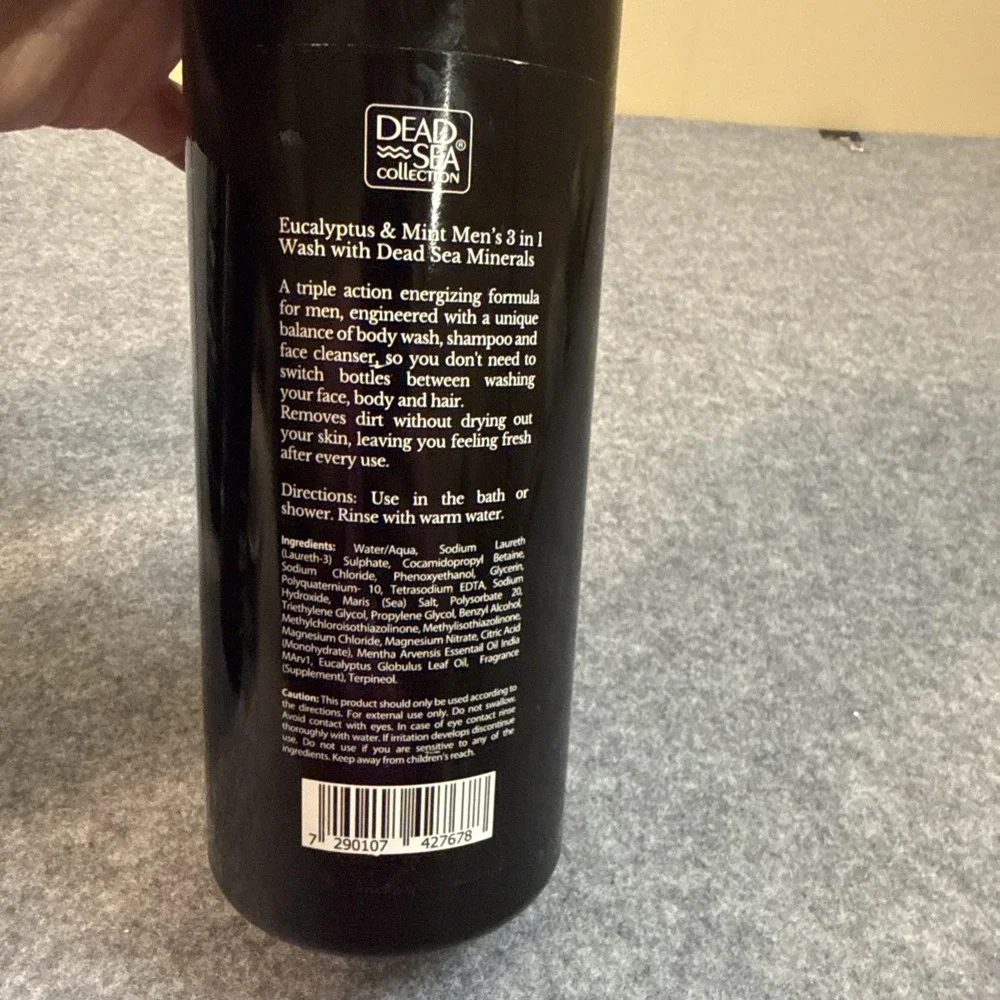 Dead Sea Collection Men's 3-in-1 Eucalyptus Mint Hair Face Body Wash 33.8 fl oz